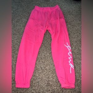Pink sweatpants, color: hot pink, size small